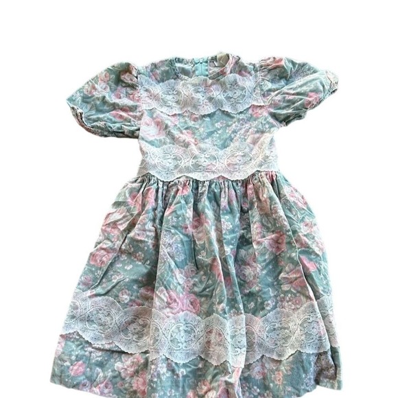 Rare Editions Other - Vintage Rare Editions Girls Floral Cotton Dress Lace Trim Size 6X USA Made